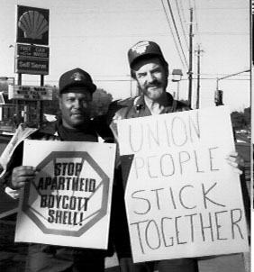 Picketing Shell stations for Mandela